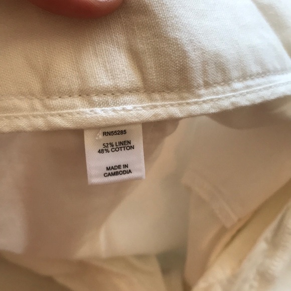 Express White Linen/Cotton Midi Shorts - Size 10 - Picture 4 of 6